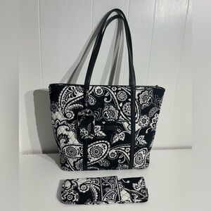 Vera Bradley Tote Bag/hair Tools Case Midnight Paisley NWOT